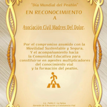 Agradecemos a Ciudad de Buenos Aires por el reconocimiento otorgado a Madres del Dolor por el trabajo que realizamos en pos de la seguridad vial en el Día Mundial del Peatón