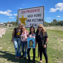 Estuvimos junto a Silvia Gónzalez, Presidente de Estrellas Amarillas La Pampa, en el lugar del hecho vial de su hijo Sasha Viguera, Sta Rosa La Pampa