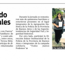 Nota en Diario Popular. Barrileteada en San Isidro por el Día Mundial en Homenaje a las Víctimas Viales.