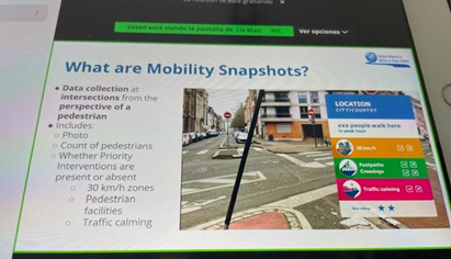 Reunión virtual internacional por campaña Mobility Snapshot organizada por Global Alliance for Road Safety